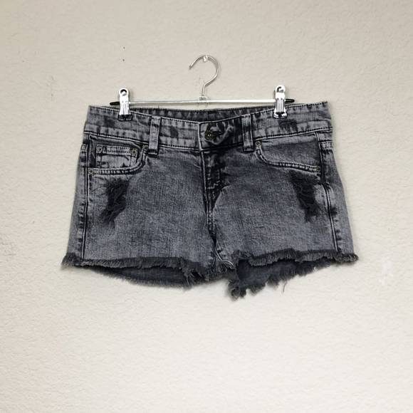 Carmar Pants - Carmar Distressed Shorts Raw Hem Low Rise Gray